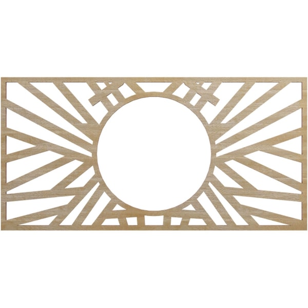 Ekena Millwork Hoover Wood Fretwork Pierced Ceiling Medallion, Hickory, 18"W x 9"H x 6 5/8"ID x 3/8"T CMWP18X09X0375HOHI - main